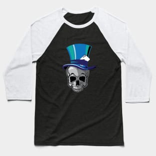 Skull And Top Hat Original New School Art Ace Baseball T-Shirt